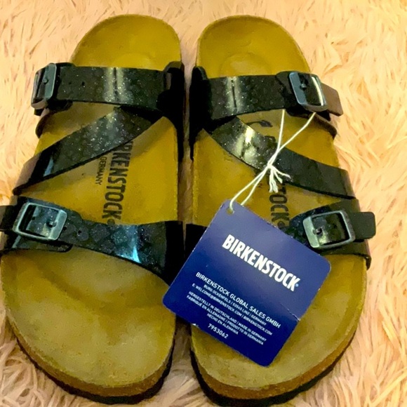 Birkenstock black navy glitter women size 6-6 1/2 - Picture 1 of 9